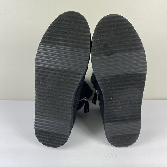 Madden Girl Ankle Boots 10 M Black Sherpa Lined Quilted Ski Snow Winter - Picture 5 of 7